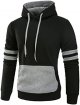 Mens Contrast Color Pullover Hoodie Cozy Sport Outwear