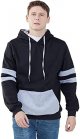 Mens Contrast Color Pullover Hoodie Cozy Sport Outwear