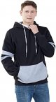 Mens Contrast Color Pullover Hoodie Cozy Sport Outwear