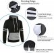 Mens Contrast Color Pullover Hoodie Cozy Sport Outwear